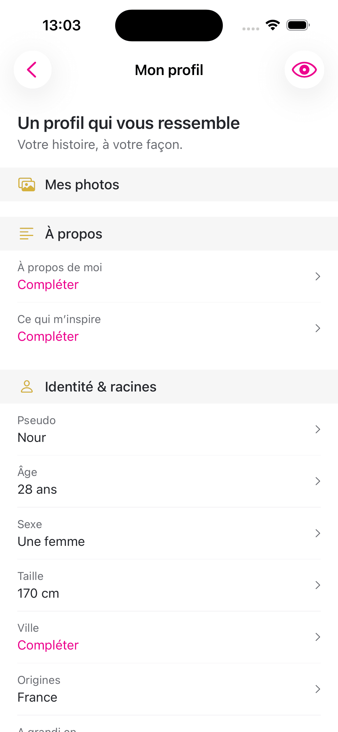 Éditeur réel de profil Zuwaj